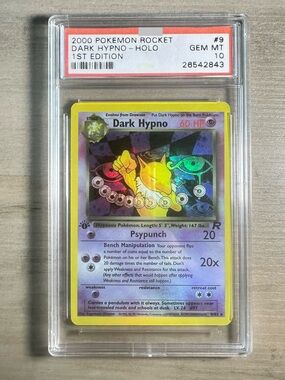 Dark Hypno Holo 1st Edition 2000 Pokemon Rocket #9 Novelty Card. Gem Mint 10.